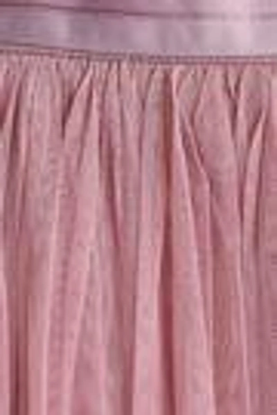 Shop Needle & Thread Woman Satin-trimmed Pleated Tulle Skirt Antique Rose