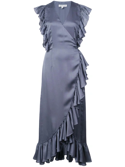Shop Shona Joy Ruffled Midi Dress - Grey