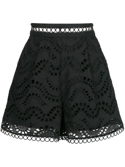Shop Zimmermann Perforated Flared Skirt - Black