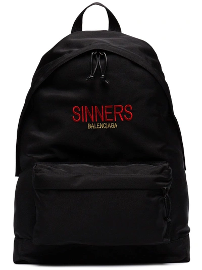 Shop Balenciaga Bal Explorer Sinners Backpack - Black