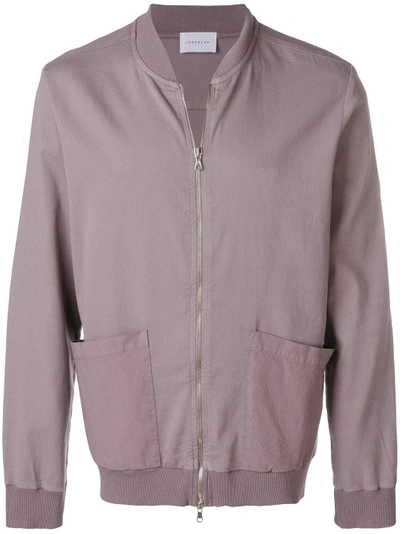 Shop Low Brand Oversized Pocket Bomber Jacket - Pink & Purple
