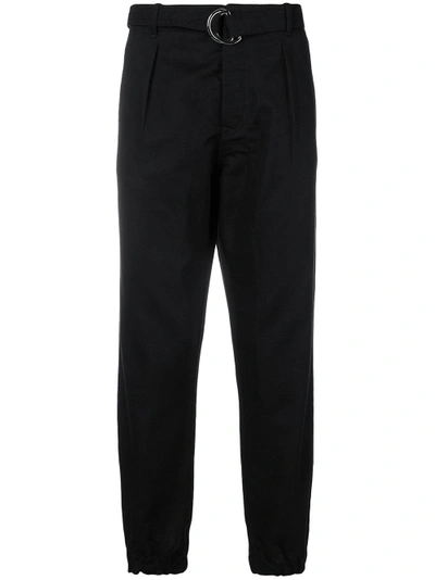 Shop Low Brand Cropped Tapered Trousers - Black