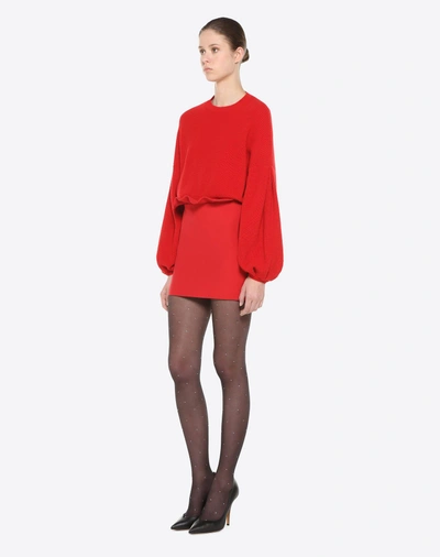 Shop Valentino Crepe Couture Mini Skirt In Red