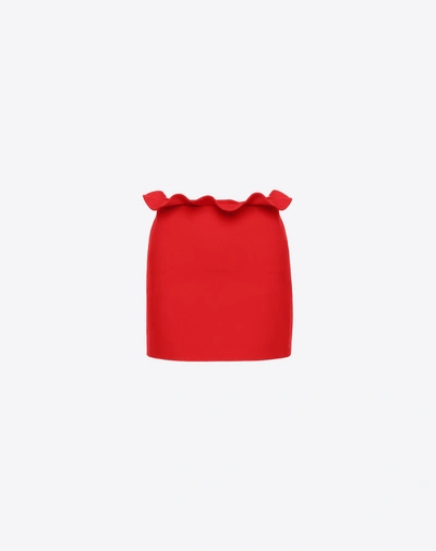 Shop Valentino Crepe Couture Mini Skirt In Red