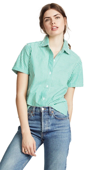 Shop Current Elliott The Telly Shirt With Tie Back In Sail Green