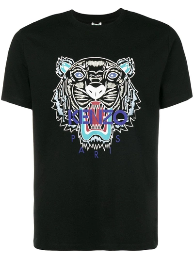 Shop Kenzo Tiger Print T In Black