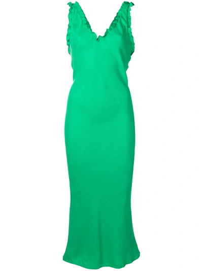 Shop Tibi Sleeveless Ruffle Dress - Green