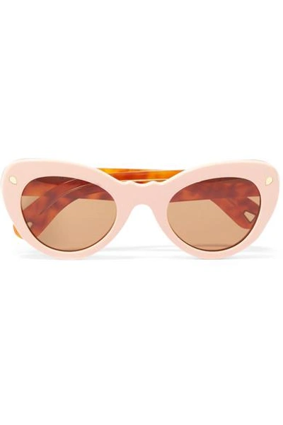 Shop Lucy Folk Wingspan Two-tone Cat-eye Acetate Sunglasses In Pink