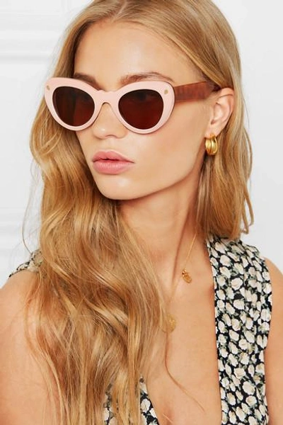 Shop Lucy Folk Wingspan Two-tone Cat-eye Acetate Sunglasses In Pink