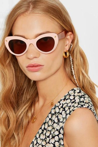 Shop Lucy Folk Wingspan Two-tone Cat-eye Acetate Sunglasses In Pink