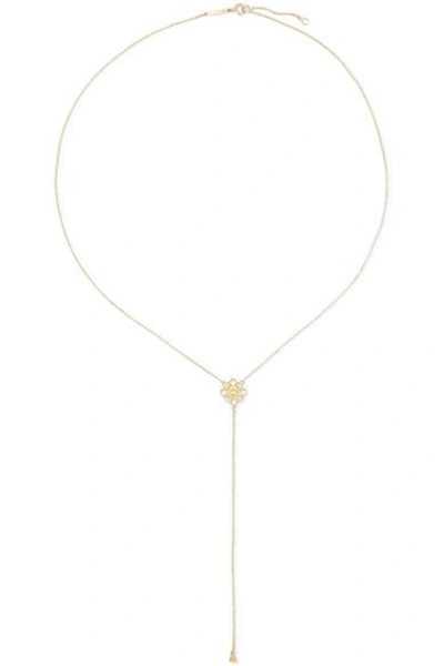 Shop Grace Lee Petite Lace Iv 14-karat Gold Necklace
