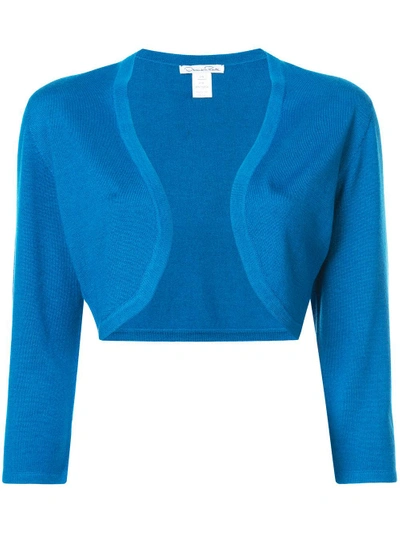 Shop Oscar De La Renta Knitted Bolero In Blue