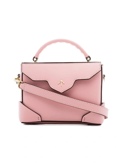 Shop Manu Atelier Pink Micro Bold Leather Cross In Bubblegum Pink