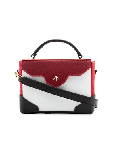 Shop Manu Atelier White, Red And Black Micro Bold Leather Cross-body Bag - Multicolour