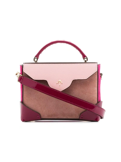 Shop Manu Atelier Cameo Rose And Fuchsia Pink Combo Leather Cross-body Bag