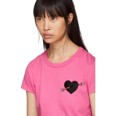 Shop Valentino Pink Heart T-shirt In Vpl Pink