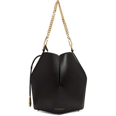 Shop Alexander Mcqueen Black Chain Bucket Bag In 1000 Black