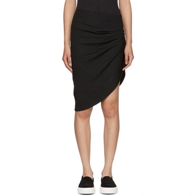 Shop Baja East Black Rib Jersey Contour Skirt In 0011 Black