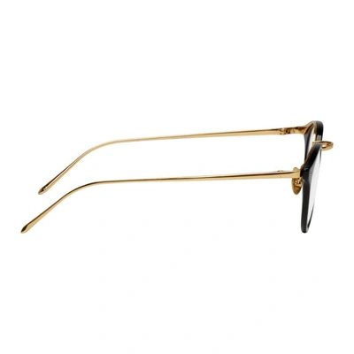 Shop Linda Farrow Luxe Gold And Black 808 C1 Glasses In Blk/ylwgld