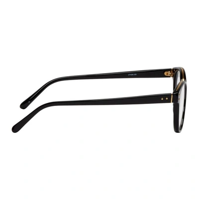 Shop Linda Farrow Luxe Black And Gold 581 C7 Glasses In Blk/yllwgld