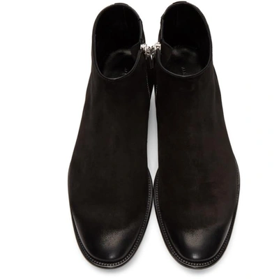 Shop Alexander Mcqueen Black Suede Dream Zip Boots In 1000 Black