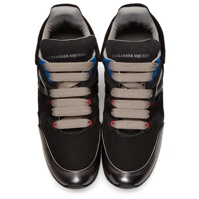 Shop Alexander Mcqueen Black Patchwork Runner Sneakers In 8485mltblk