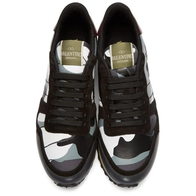 Shop Valentino Grey  Garavani Camo Rockrunner Sneakers In Aq7 Grey