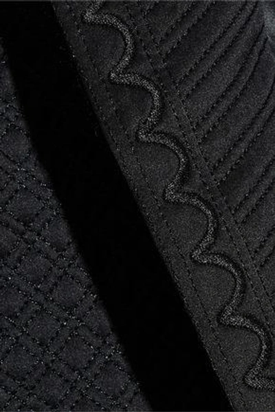 Shop Temperley London Dragon Metallic Embroidered Satin-paneled Wool Coat In Black