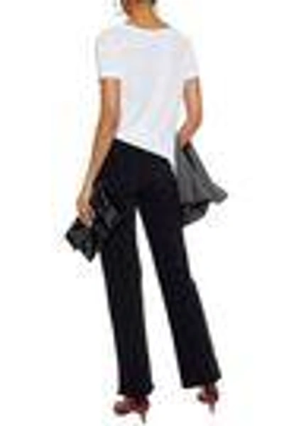 Shop Alexa Chung Alexachung Woman Frayed Mid-rise Straight-leg Jeans Black