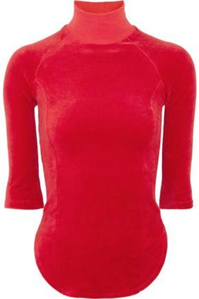 Shop Vetements Woman + Juicy Couture Cotton-blend Velour Top Red