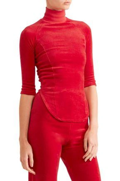 Shop Vetements Woman + Juicy Couture Cotton-blend Velour Top Red