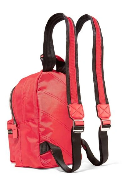 Shop Marc Jacobs Trek Pack Medium Leather-trimmed Shell Backpack In Red