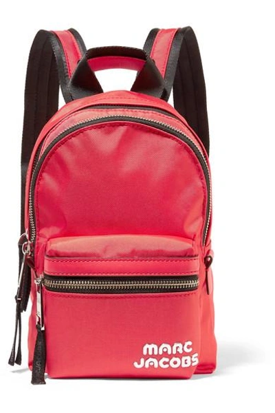 Shop Marc Jacobs Trek Pack Medium Leather-trimmed Shell Backpack In Red