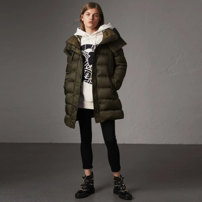 Burberry Detachable Hooded Down-filled Puffer Coat In Olive | ModeSens