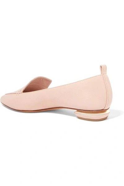 Shop Nicholas Kirkwood Beya Textured-leather Point-toe Flats