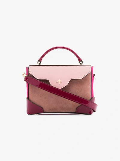 Shop Manu Atelier Cameo Rose And Fuchsia Pink Combo Leather Cross-body Bag In Pink/purple