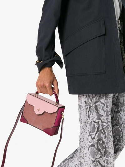 Shop Manu Atelier Cameo Rose And Fuchsia Pink Combo Leather Cross-body Bag In Pink/purple