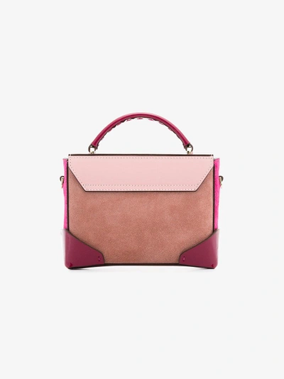 Shop Manu Atelier Cameo Rose And Fuchsia Pink Combo Leather Cross-body Bag In Pink/purple