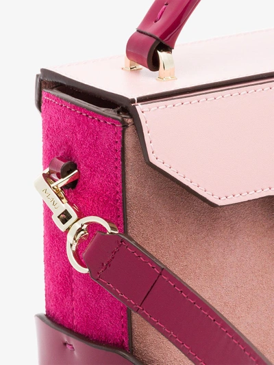 Shop Manu Atelier Cameo Rose And Fuchsia Pink Combo Leather Cross-body Bag In Pink/purple