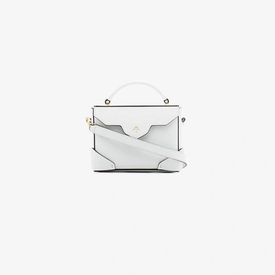 Shop Manu Atelier White Micro Bold Leather Cross-body Bag