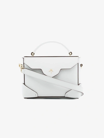 Shop Manu Atelier White Micro Bold Leather Cross-body Bag