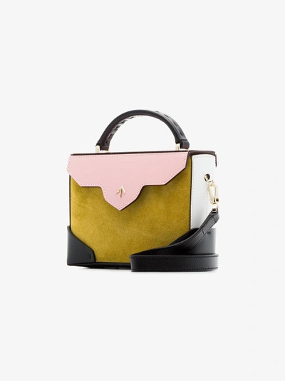 Shop Manu Atelier Yellow And Bubblegum Micro Bold Suede Cross-body Bag In Multicolour