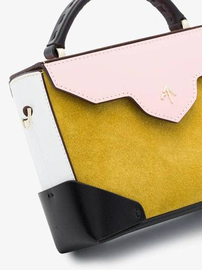 Shop Manu Atelier Yellow And Bubblegum Micro Bold Suede Cross-body Bag In Multicolour