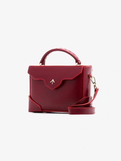 Shop Manu Atelier Red Micro Bold Leather Cross-body Bag