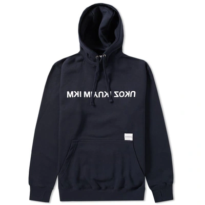 Shop Mki Mix Logo Hoody In Blue
