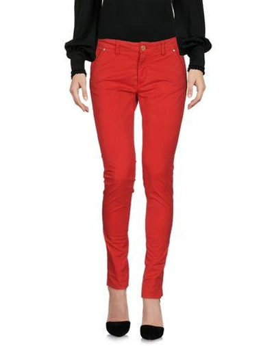Shop Peuterey Woman Pants Red Size 12 Cotton, Elastane