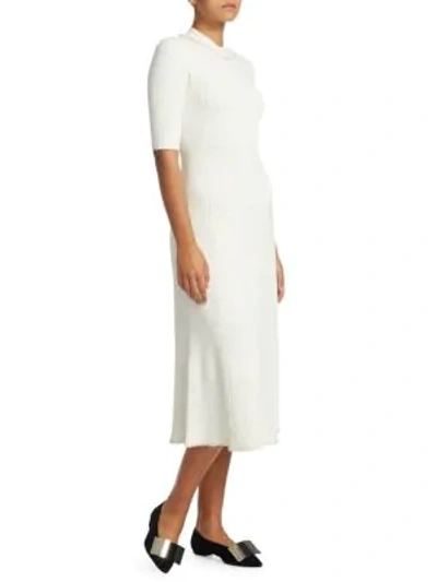 Shop Proenza Schouler Rib Knit Midi Dress In Off White