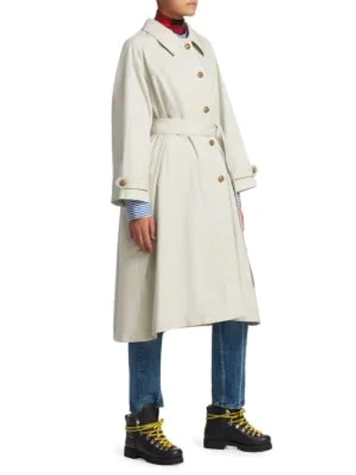 Shop Proenza Schouler Belted Trench Coat In Pale Grey