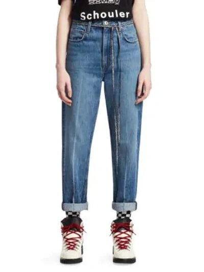 Shop Proenza Schouler Hi-rise Convertible Jeans In Medium Blue