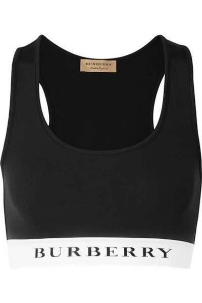 Shop Burberry Stretch-jersey Bra Top In Black